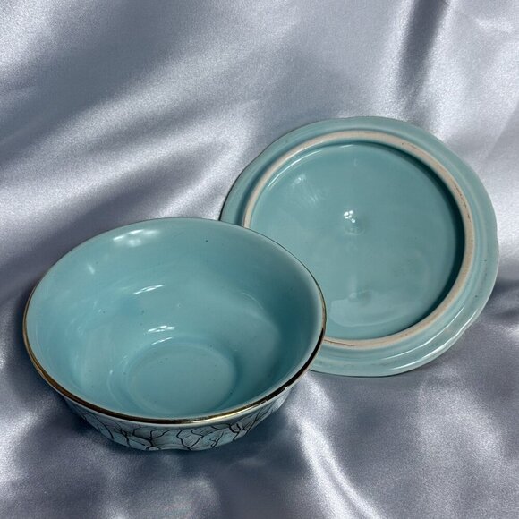 Vintage Delftware W B Leersum Handwork Covered Dish Holland - Picture 6 of 12
